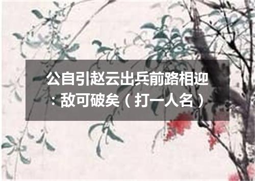 公自引赵云出兵前路相迎：敌可破矣（打一人名）