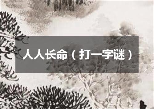 人人长命（打一字谜）