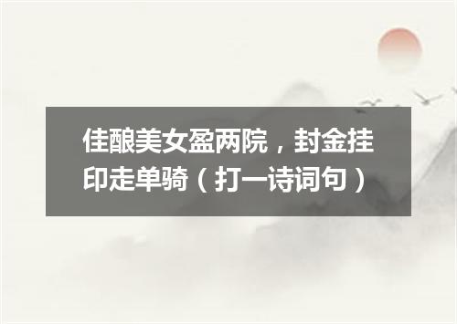 佳酿美女盈两院，封金挂印走单骑（打一诗词句）