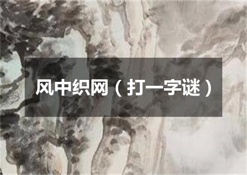 风中织网（打一字谜）