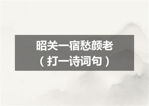 昭关一宿愁颜老（打一诗词句）