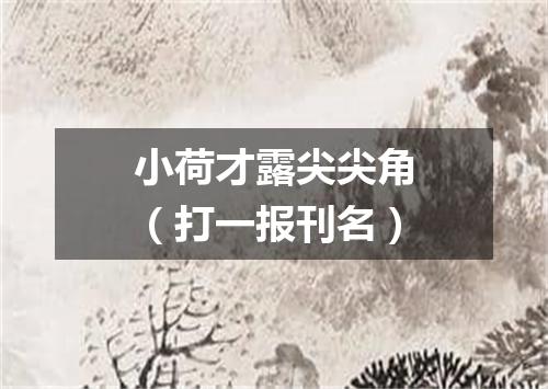 小荷才露尖尖角（打一报刊名）