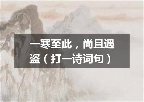 一寒至此，尚且遇盗（打一诗词句）