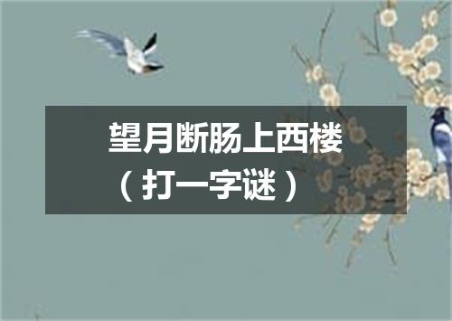 望月断肠上西楼（打一字谜）