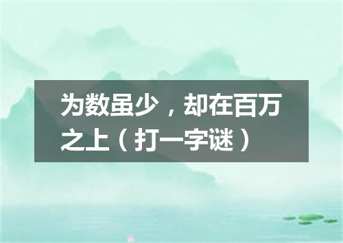 为数虽少，却在百万之上（打一字谜）