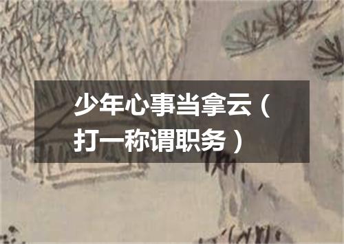 少年心事当拿云（打一称谓职务）