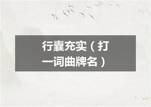 行囊充实（打一词曲牌名）