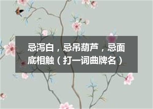 忌泻白，忌吊葫芦，忌面底相触（打一词曲牌名）