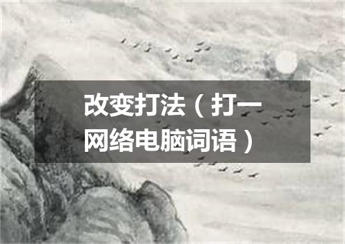 改变打法（打一网络电脑词语）