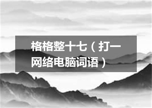 格格整十七（打一网络电脑词语）