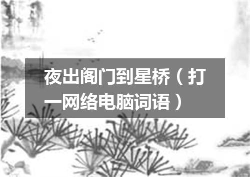 夜出阁门到星桥（打一网络电脑词语）