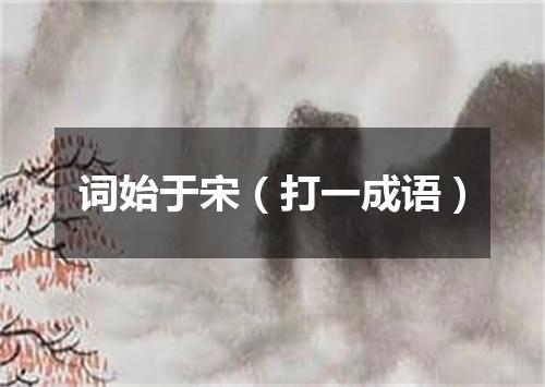 词始于宋（打一成语）
