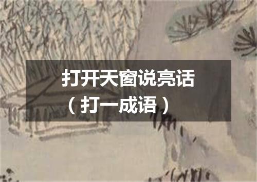 打开天窗说亮话（打一成语）