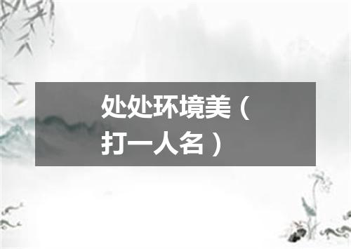 处处环境美（打一人名）