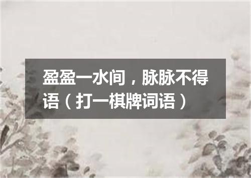 盈盈一水间，脉脉不得语（打一棋牌词语）