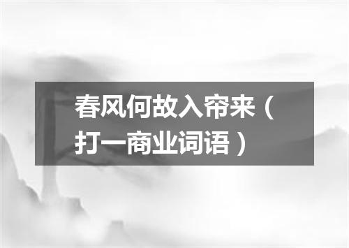 春风何故入帘来（打一商业词语）