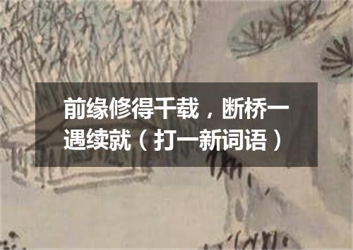 前缘修得千载，断桥一遇续就（打一新词语）