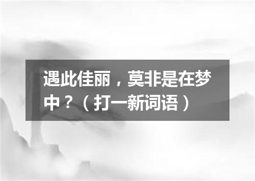 遇此佳丽，莫非是在梦中？（打一新词语）