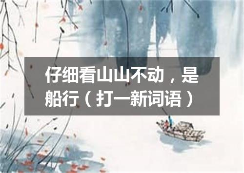 仔细看山山不动，是船行（打一新词语）