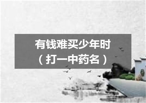 有钱难买少年时（打一中药名）