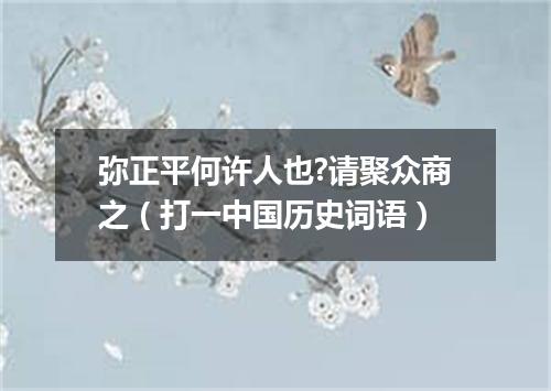 弥正平何许人也?请聚众商之（打一中国历史词语）