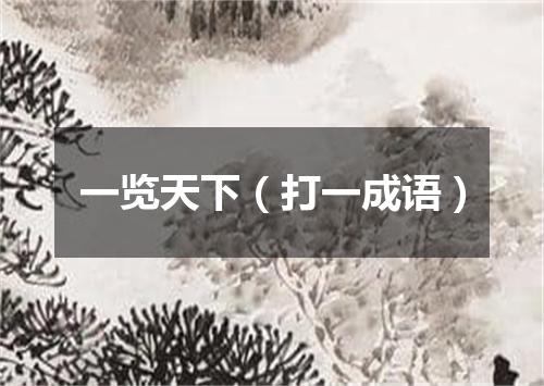 一览天下（打一成语）