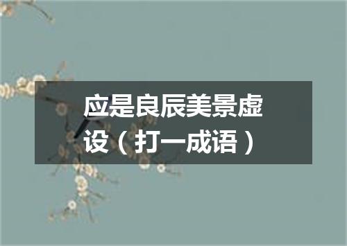 应是良辰美景虚设（打一成语）