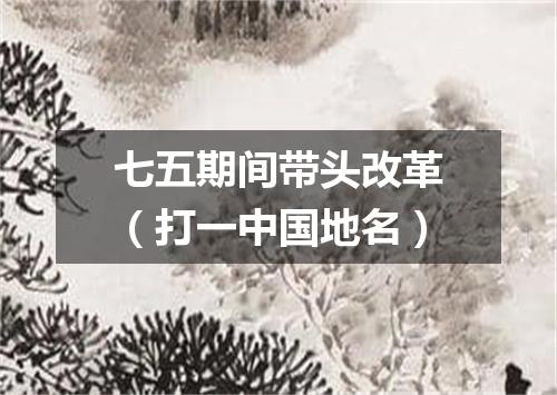 七五期间带头改革（打一中国地名）