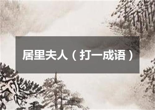 居里夫人（打一成语）