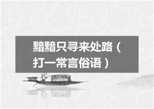 黯黯只寻来处路（打一常言俗语）