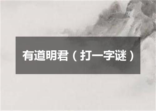 有道明君（打一字谜）