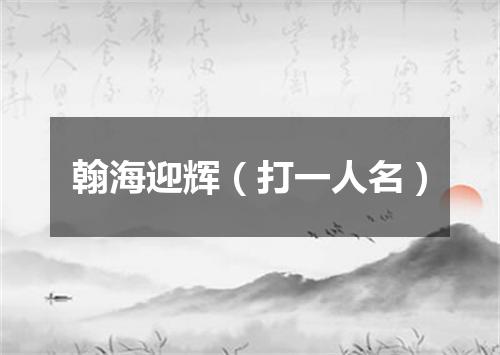 翰海迎辉（打一人名）