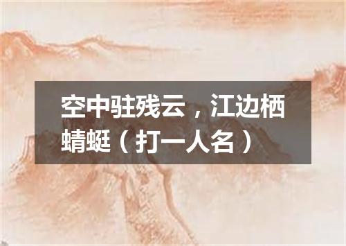 空中驻残云，江边栖蜻蜓（打一人名）