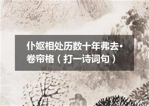 仆妪相处历数十年弗去·卷帘格（打一诗词句）