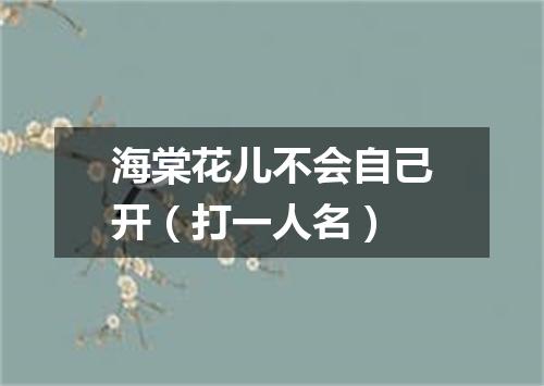 海棠花儿不会自己开（打一人名）