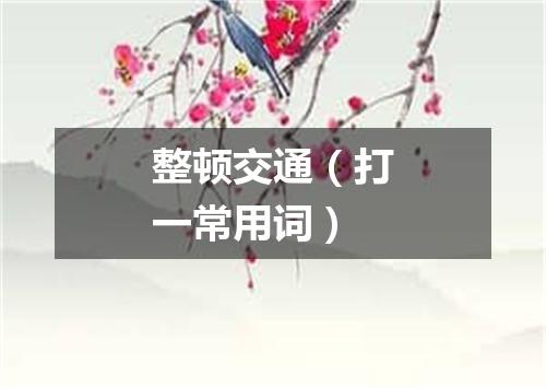 整顿交通（打一常用词）