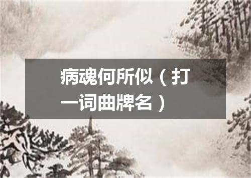病魂何所似（打一词曲牌名）
