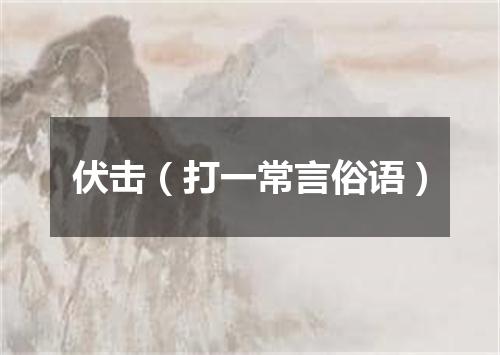 伏击（打一常言俗语）