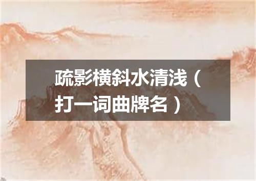 疏影横斜水清浅（打一词曲牌名）