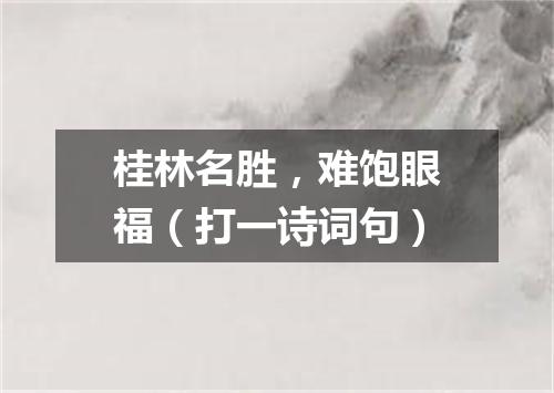 桂林名胜，难饱眼福（打一诗词句）