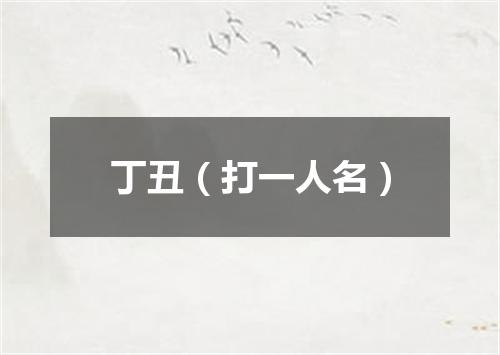 丁丑（打一人名）