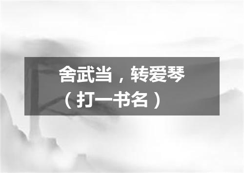 舍武当，转爱琴（打一书名）