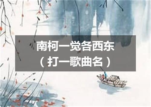 南柯一觉各西东（打一歌曲名）