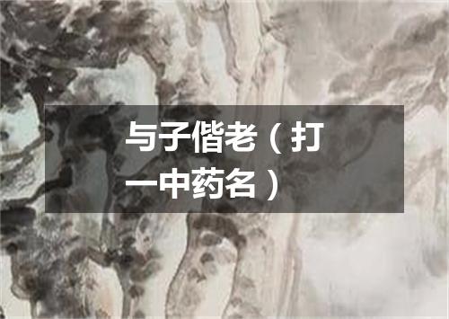 与子偕老（打一中药名）