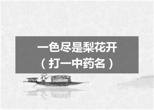 一色尽是梨花开（打一中药名）