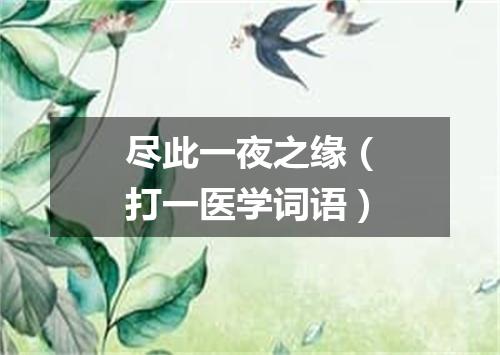 尽此一夜之缘（打一医学词语）