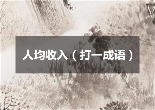 人均收入（打一成语）