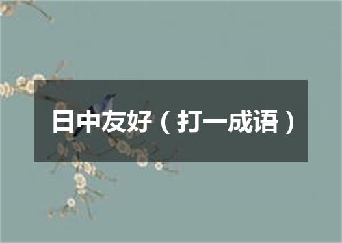 日中友好（打一成语）