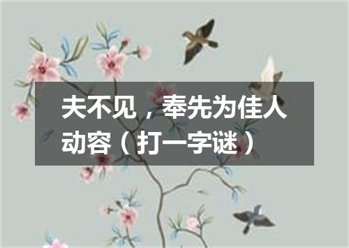 夫不见，奉先为佳人动容（打一字谜）