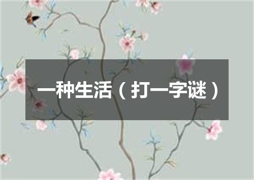 一种生活（打一字谜）